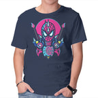 Spider Cyber Punk – Music Graphic T-Shirt in navy, product display