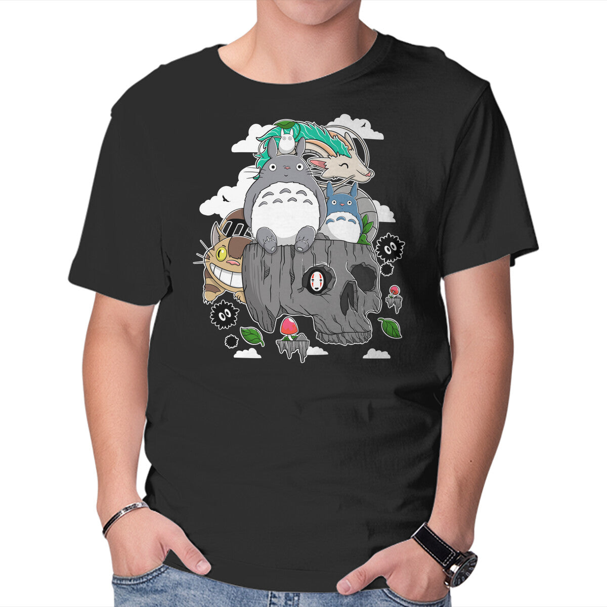 Spirit Island – Anime Graphic T-Shirt in black, product display