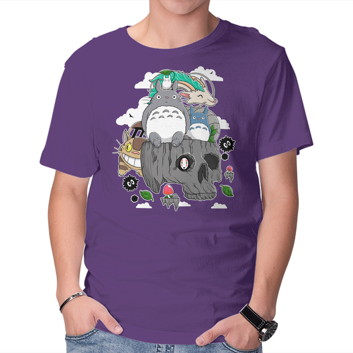 Spirit Island – Anime Graphic T-Shirt in purple, product display