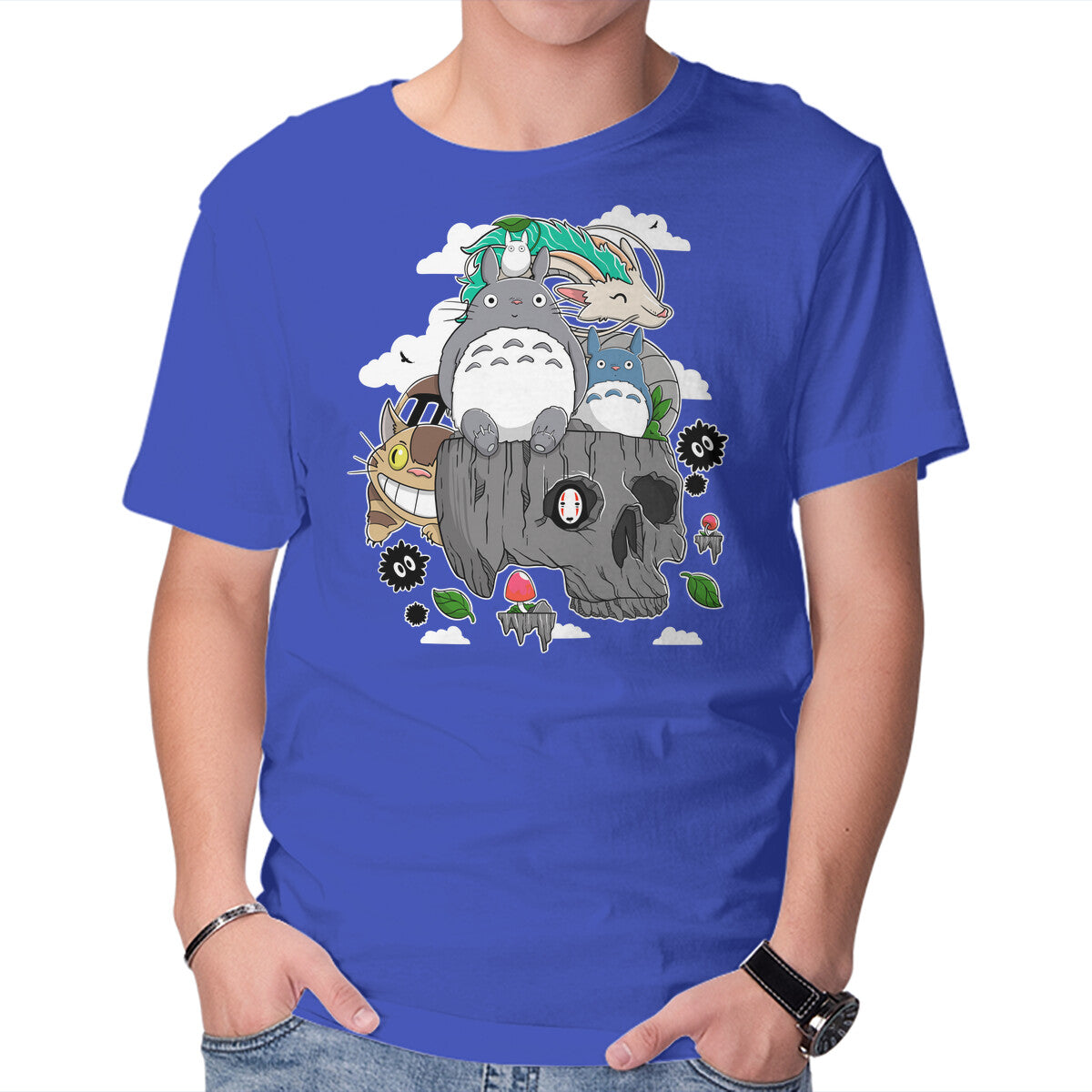 Spirit Island – Anime Graphic T-Shirt in royal blue, product display