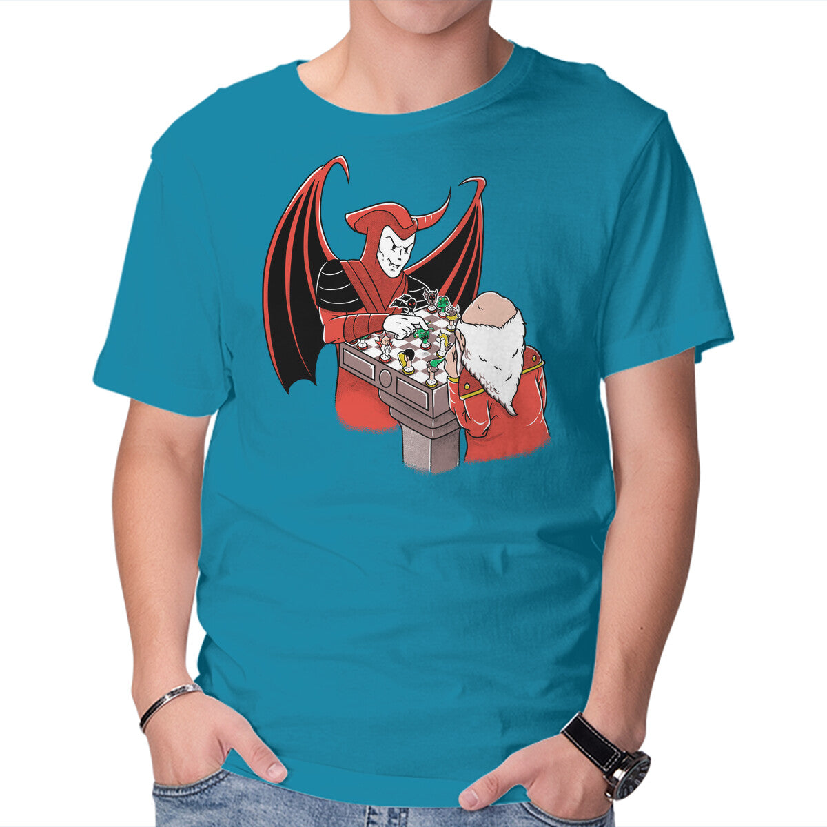 Masters Of Chess – Gaming Graphic T-Shirt in turquoise, product display