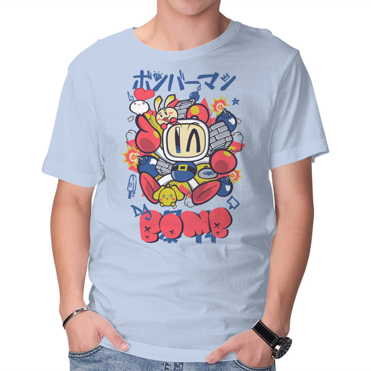 Da Bomb – Gaming Graphic T-Shirt in blue, product display