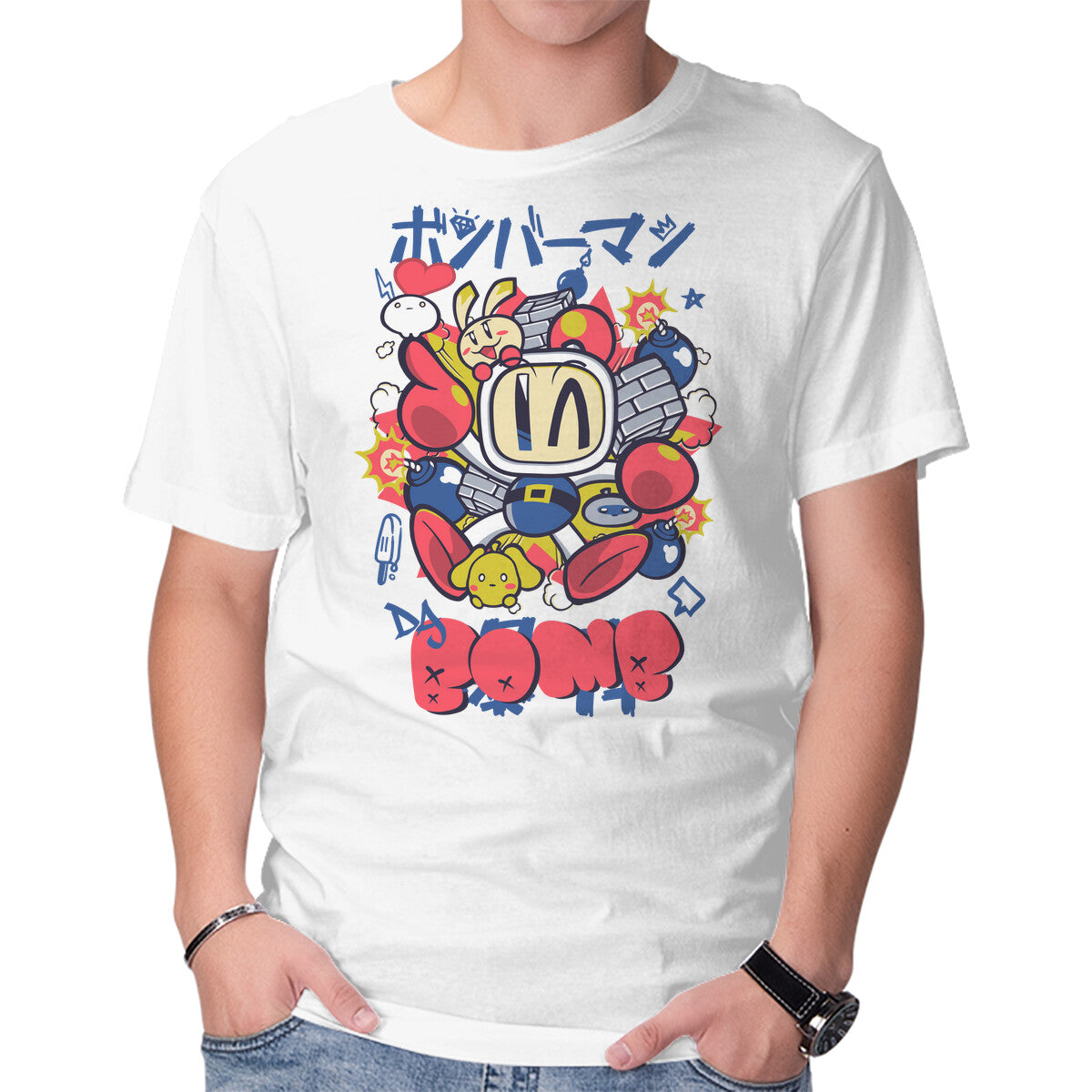 Da Bomb – Gaming Graphic T-Shirt in white, product display