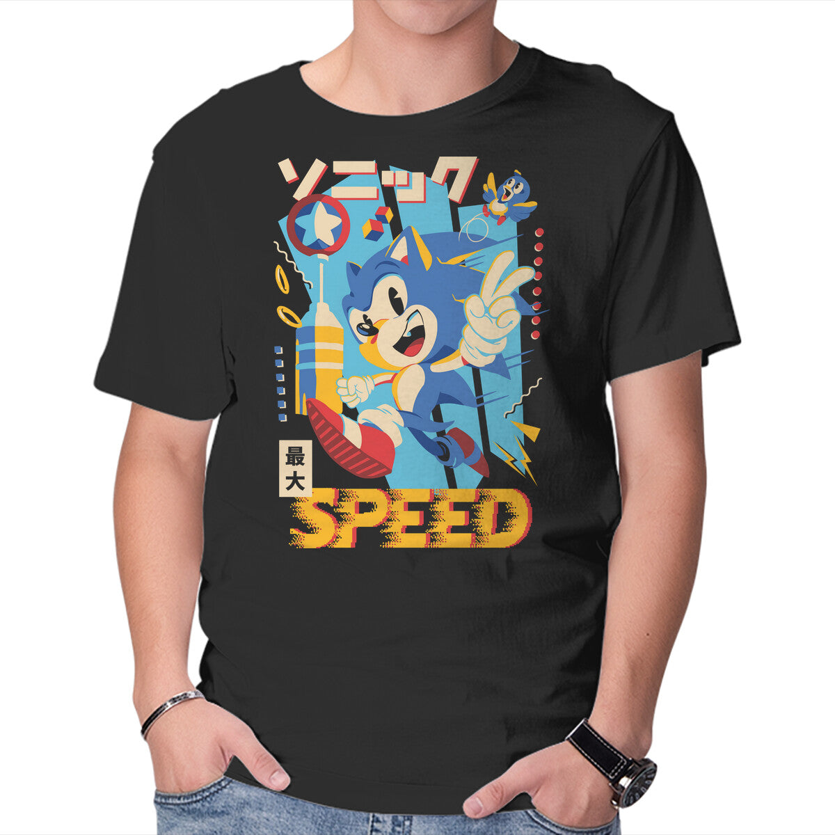 Top Speed – Gaming Graphic T-Shirt in black, product display