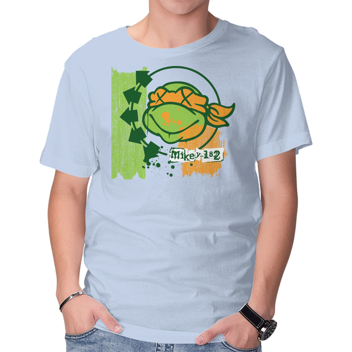Mikey-182 – Funny Graphic T-Shirt in blue, product display