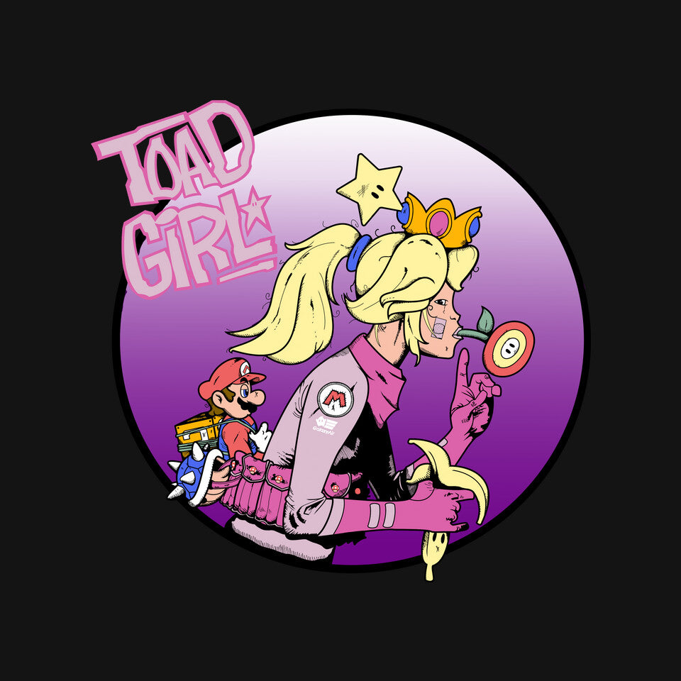 Toad Girl – Gaming Graphic T-Shirt design artwork for black graphic T-shirt