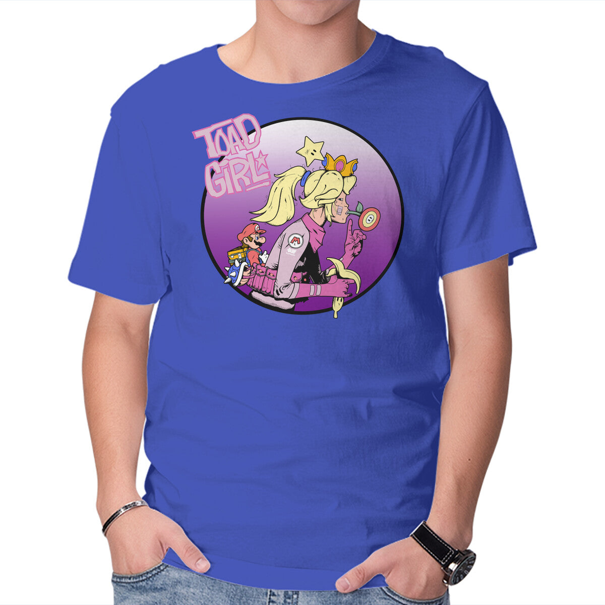 Toad Girl – Gaming Graphic T-Shirt in royal blue, product display