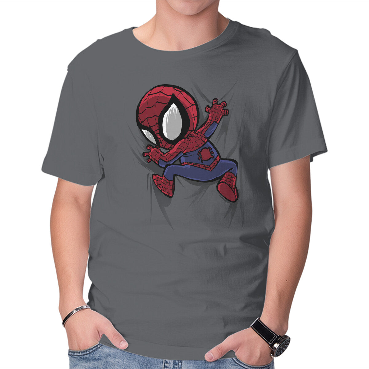 My Portable Spidey Graphic T-Shirt in charcoal, product display