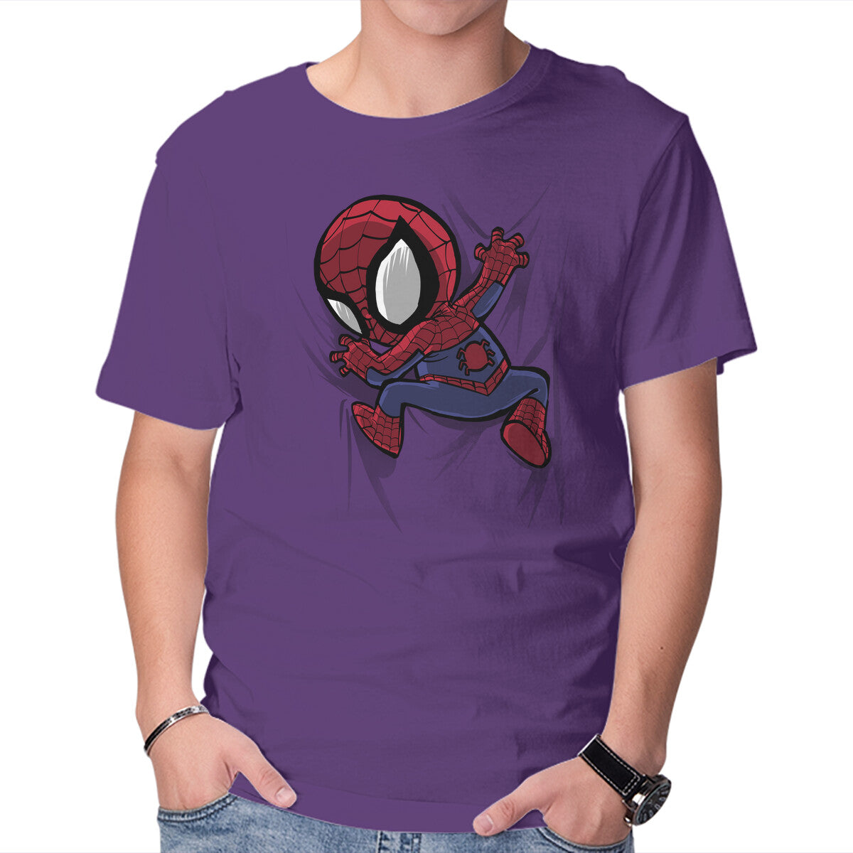 My Portable Spidey Graphic T-Shirt in purple, product display