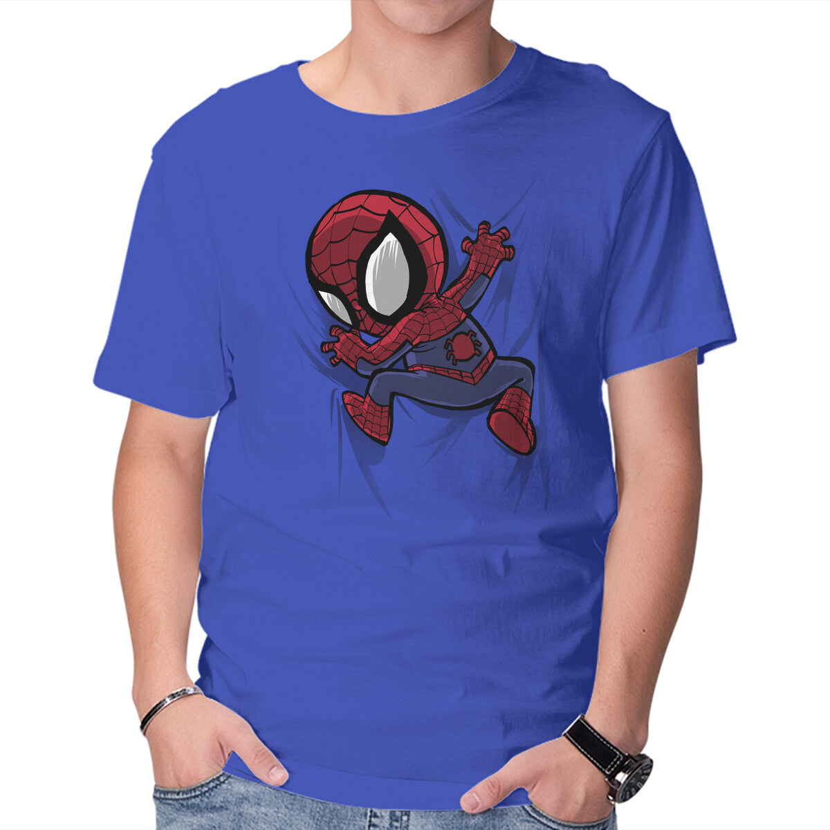 My Portable Spidey Graphic T-Shirt in royal blue, product display