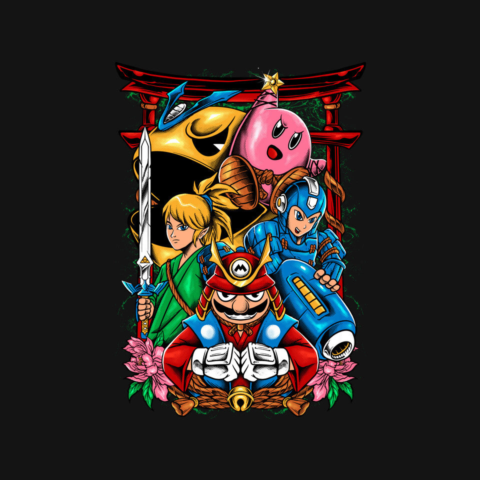 Game Heroes – Gaming Graphic T-Shirt design artwork for black graphic T-shirt