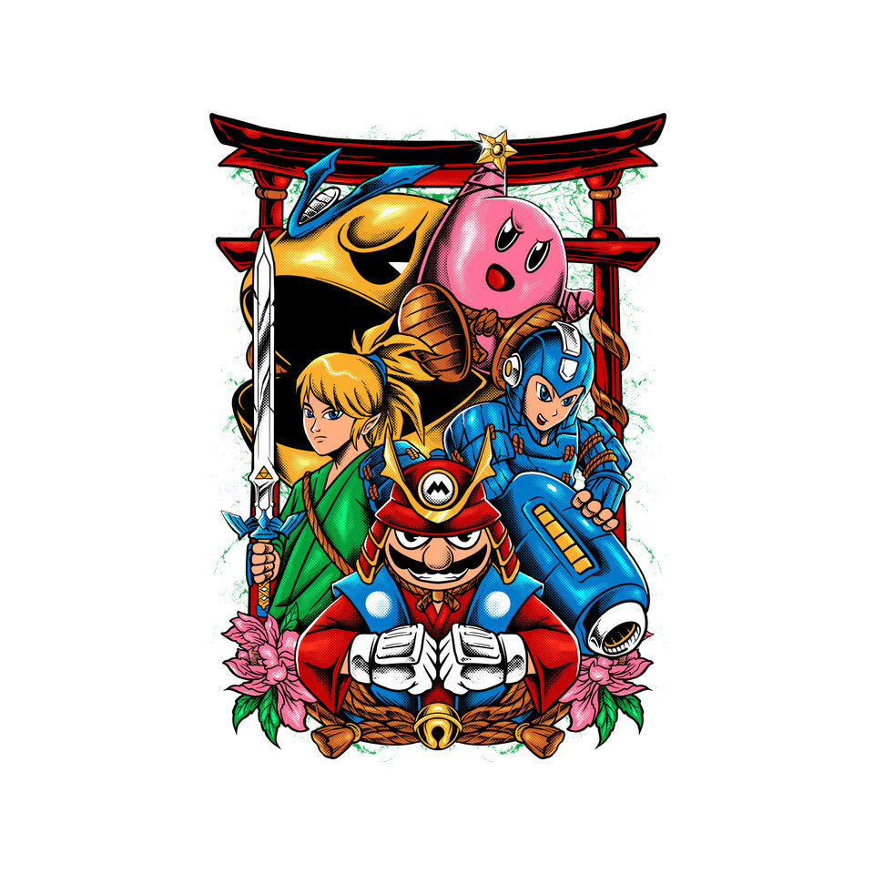 Game Heroes – Gaming Graphic T-Shirt design artwork for white graphic T-shirt