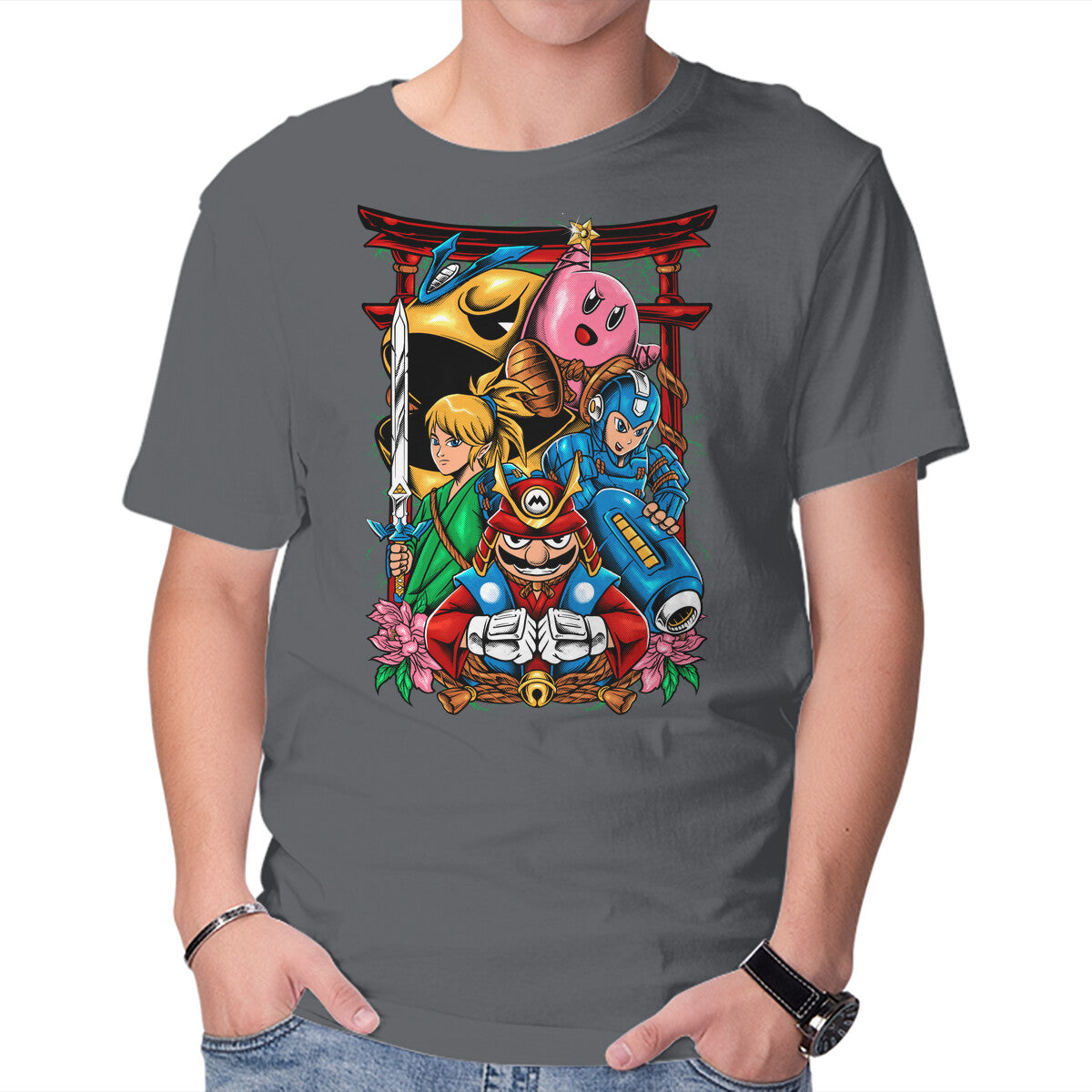 Game Heroes – Gaming Graphic T-Shirt in charcoal, product display