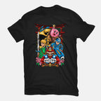 Game Heroes – Gaming Graphic T-Shirt in black, flat-lay product view