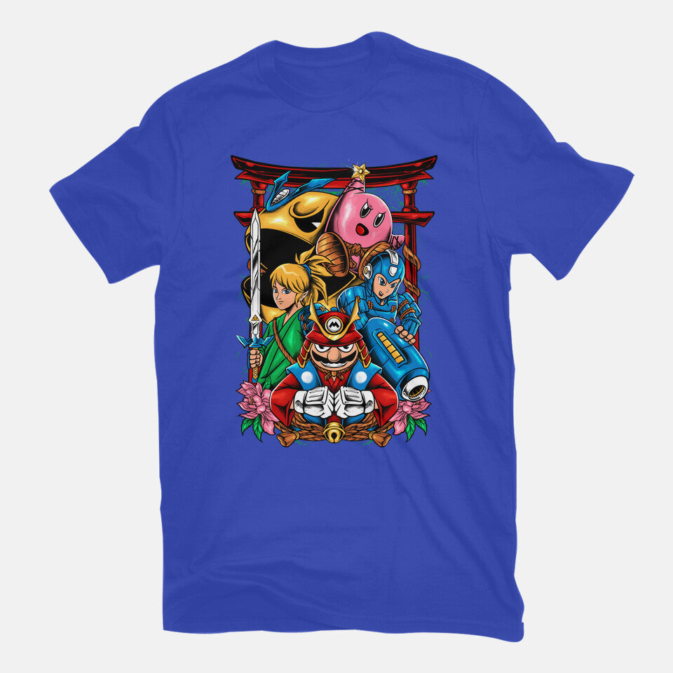 Game Heroes – Gaming Graphic T-Shirt in royal blue, flat-lay product view