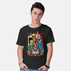 Model wearing black Game Heroes – Gaming Graphic T-Shirt
