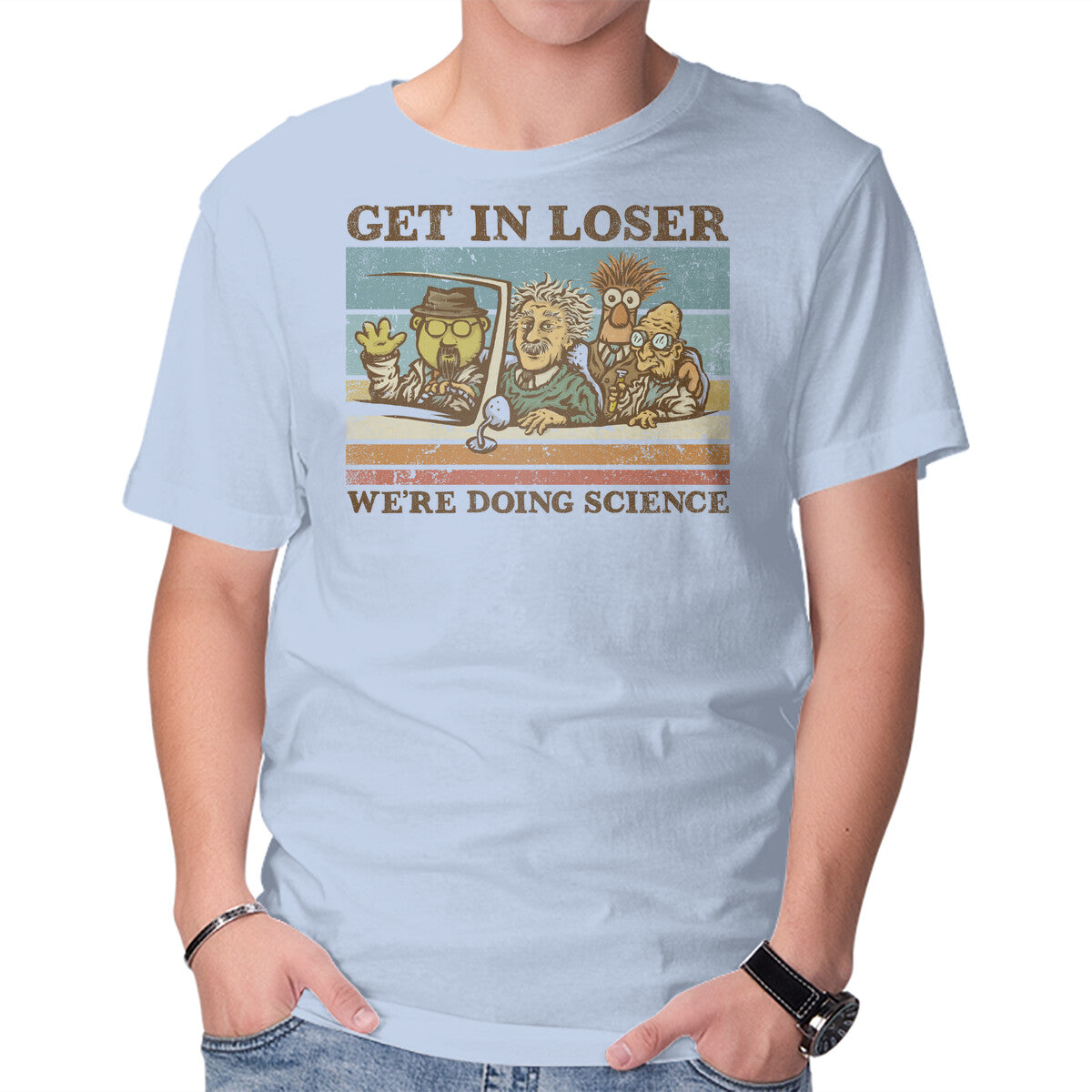 We're Doing Science – Movie Graphic T-Shirt in blue, product display