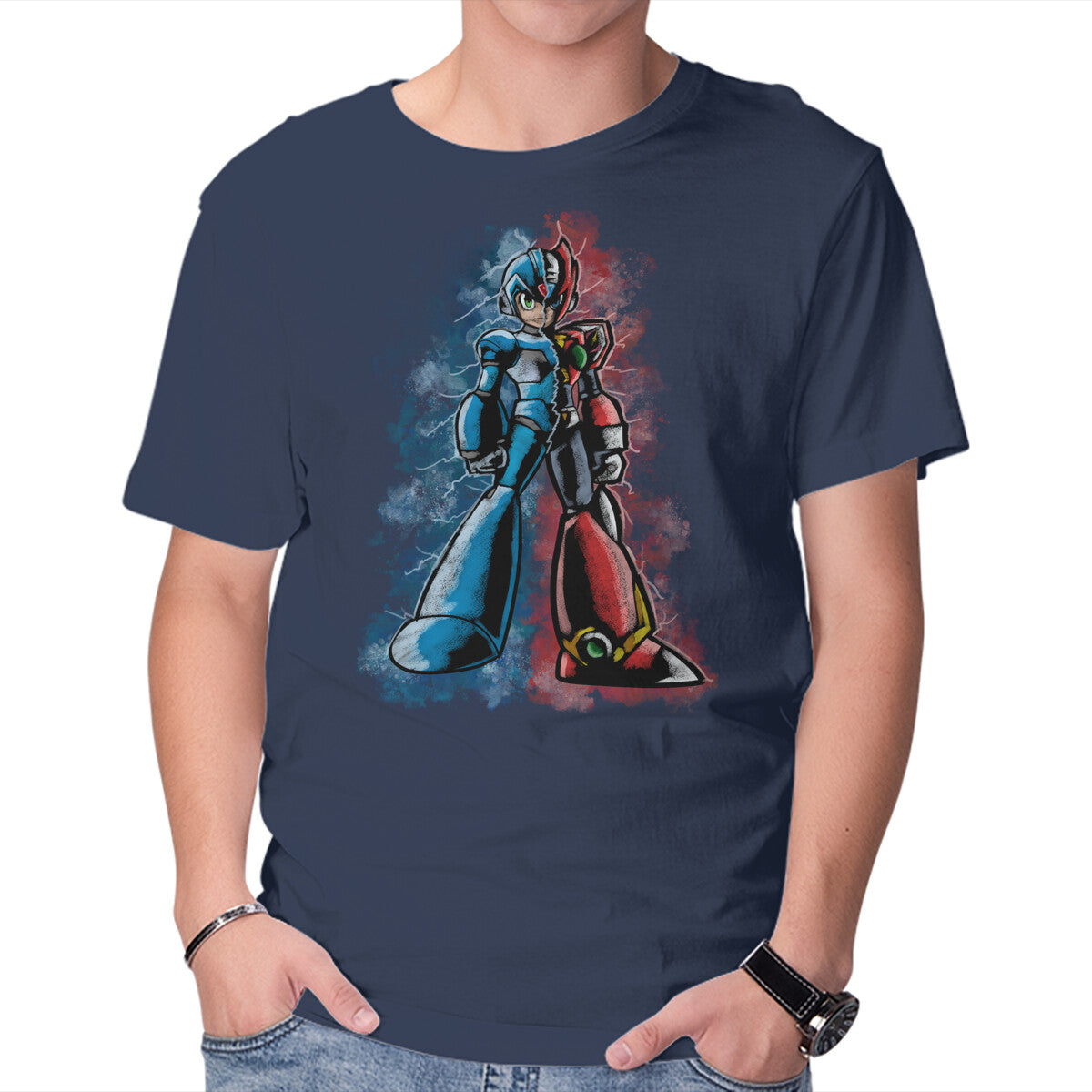 My Brother Robot – Gaming Graphic T-Shirt in navy, product display