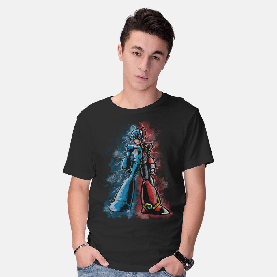 Model wearing black My Brother Robot – Gaming Graphic T-Shirt