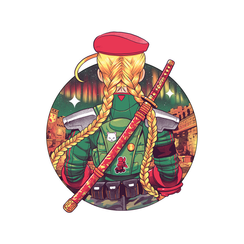Autumn Fighter – Gaming Graphic T-Shirt design artwork for white graphic T-shirt
