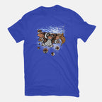 Never Do It – Horror Graphic T-Shirt in royal blue, flat-lay product view