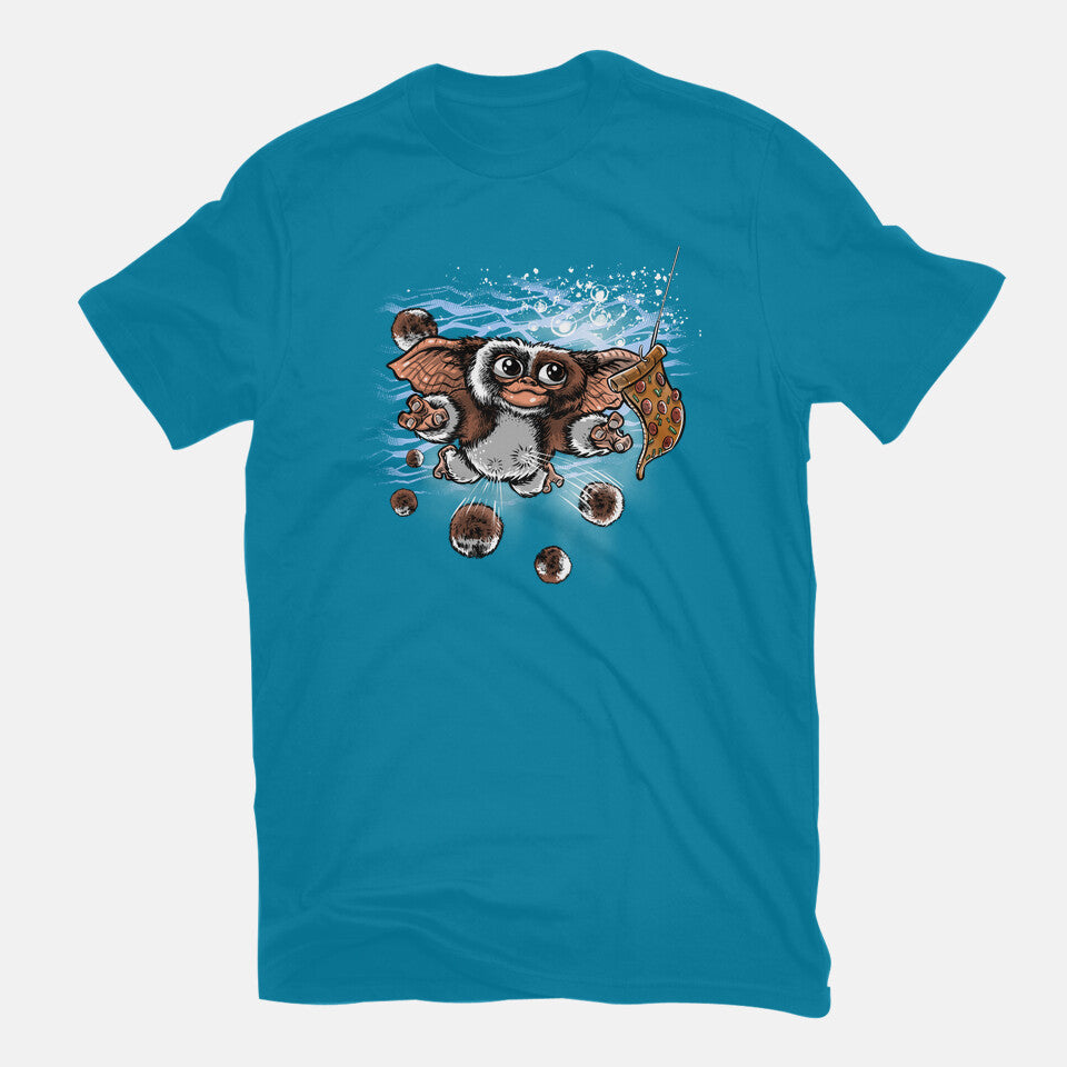 Never Do It – Horror Graphic T-Shirt in turquoise, flat-lay product view
