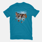Never Do It – Horror Graphic T-Shirt in turquoise, flat-lay product view