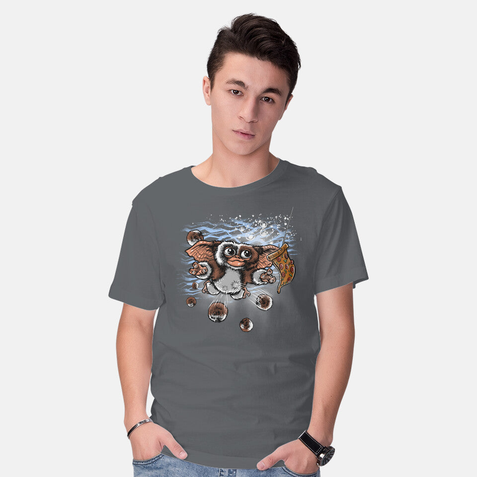 Model wearing charcoal Never Do It – Horror Graphic T-Shirt
