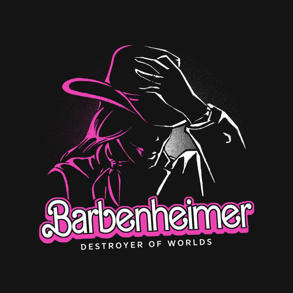 Barbenheimer – Movie Graphic T-Shirt design artwork for black graphic T-shirt