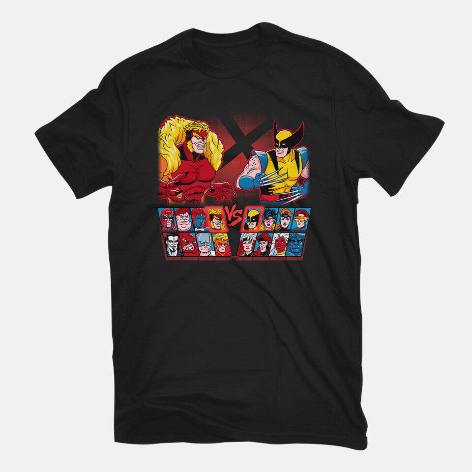 Mutant Fighter – Gaming Graphic T-Shirt in black, flat-lay product view