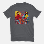 Mutant Fighter – Gaming Graphic T-Shirt in charcoal, flat-lay product view