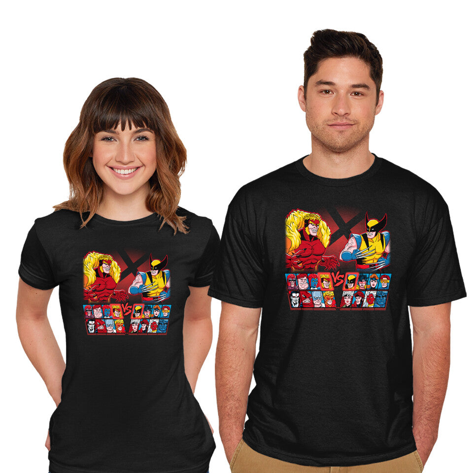 Model wearing black Mutant Fighter – Gaming Graphic T-Shirt