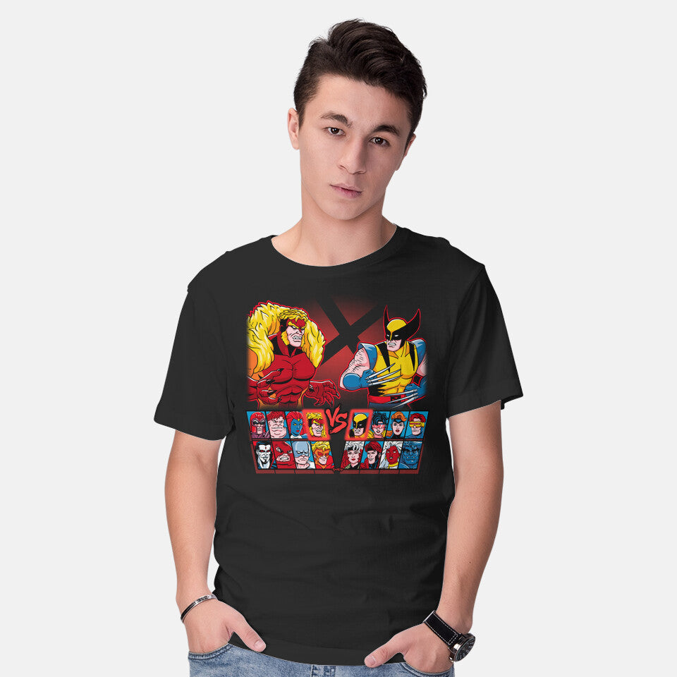 Model wearing black Mutant Fighter – Gaming Graphic T-Shirt