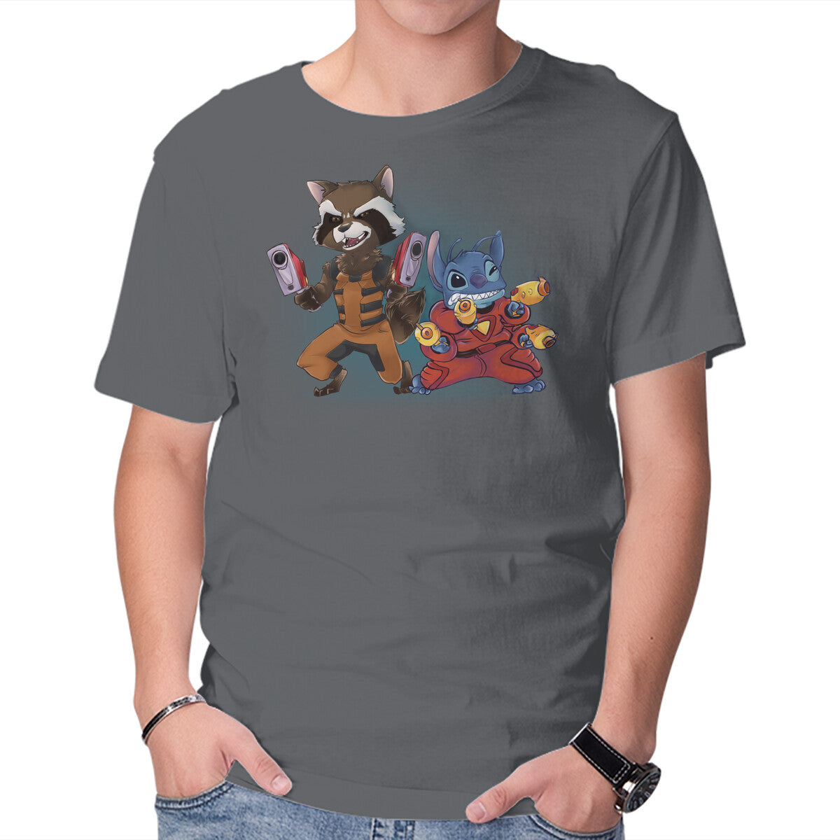 Experiments United – Sci-Fi Graphic T-Shirt in charcoal, product display
