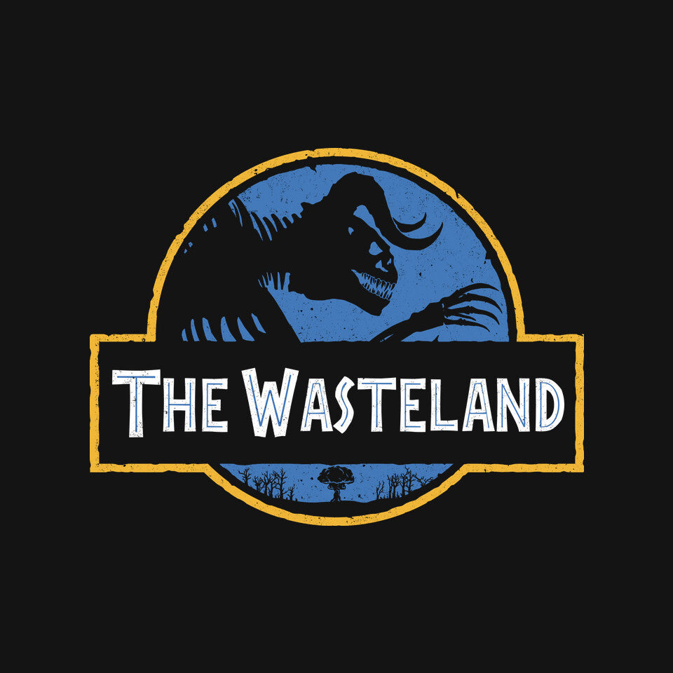 The Wasteland – Gaming Graphic T-Shirt design artwork for black graphic T-shirt