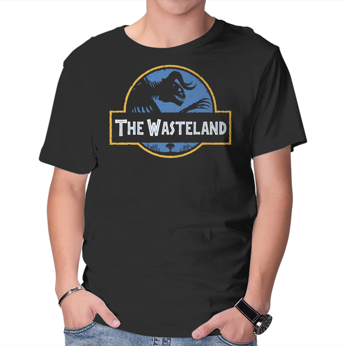 The Wasteland – Gaming Graphic T-Shirt in black, product display
