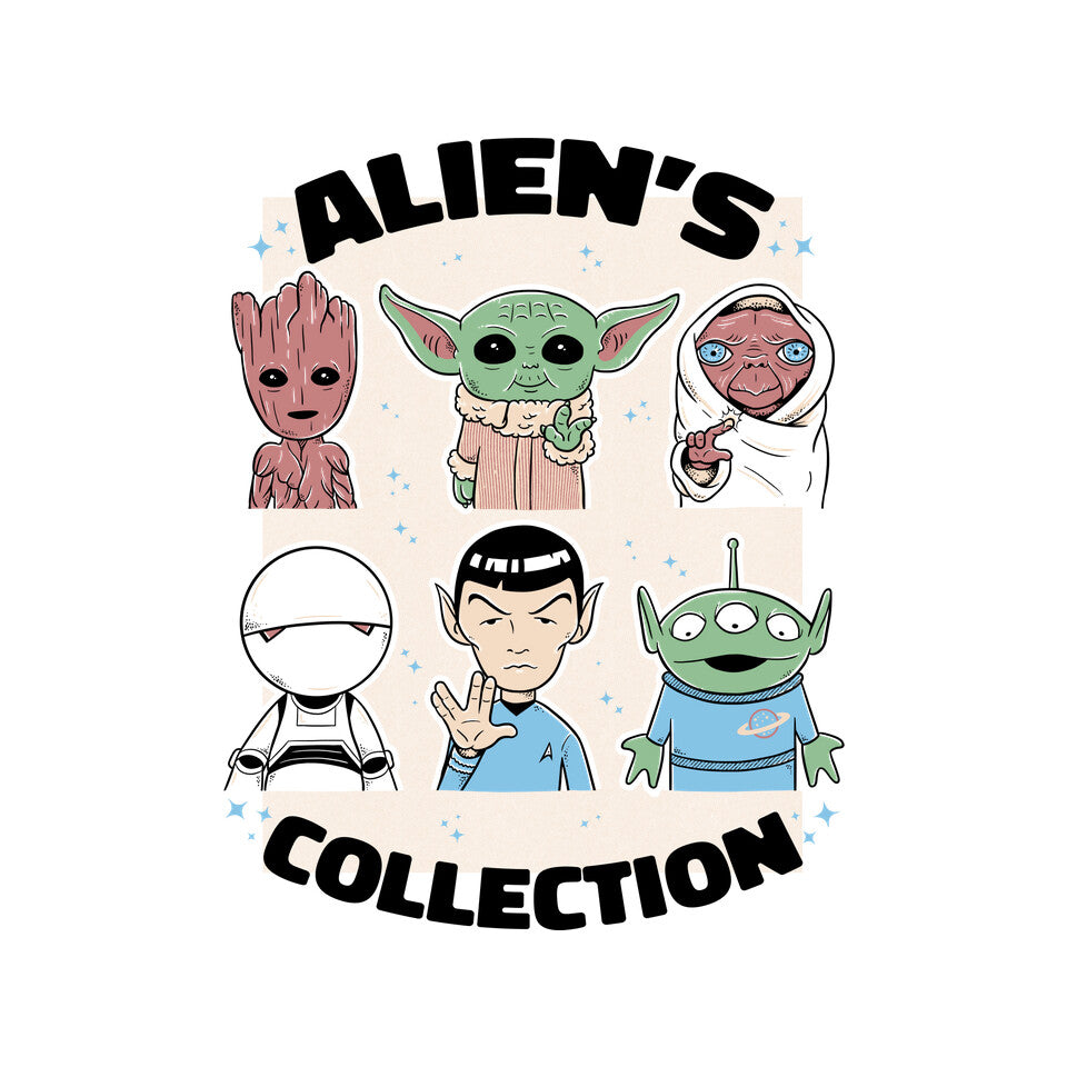 Alien's Collection – Sci-Fi Graphic T-Shirt design artwork for white graphic T-shirt