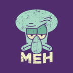 Squid Meh – Funny Graphic T-Shirt design artwork for purple graphic T-shirt