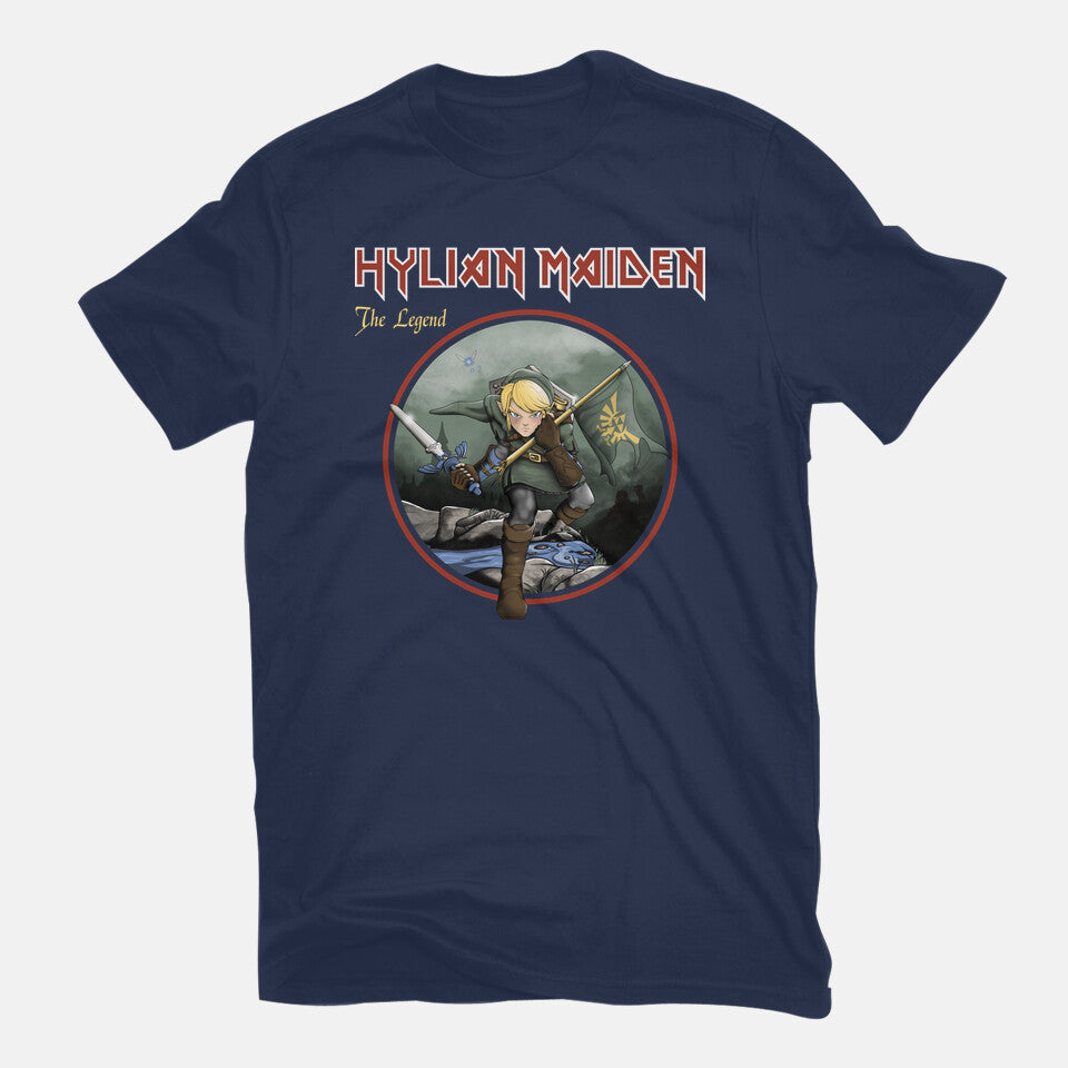 Hylian Maiden – Gaming Graphic T-Shirt in navy, flat-lay product view