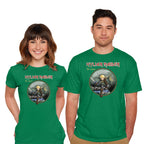 Model wearing green Hylian Maiden – Gaming Graphic T-Shirt