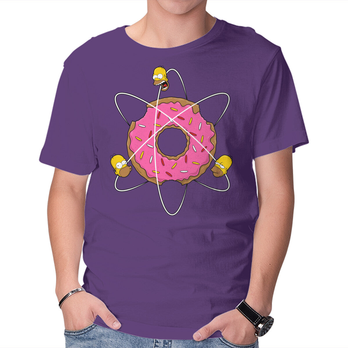 Homer's Science – Funny Graphic T-Shirt in purple, product display