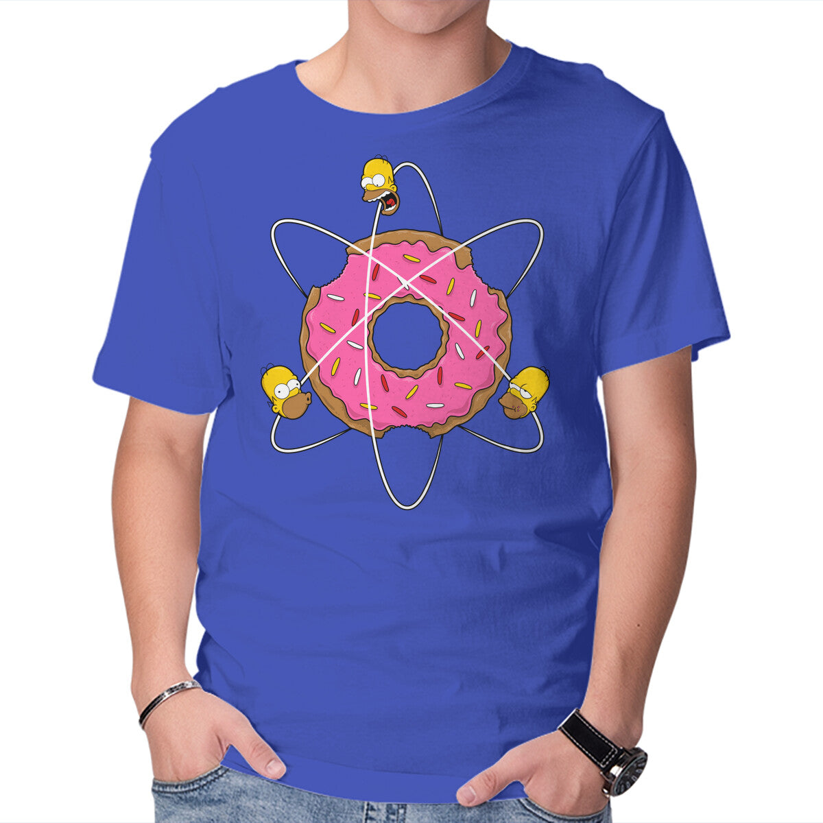 Homer's Science – Funny Graphic T-Shirt in royal blue, product display