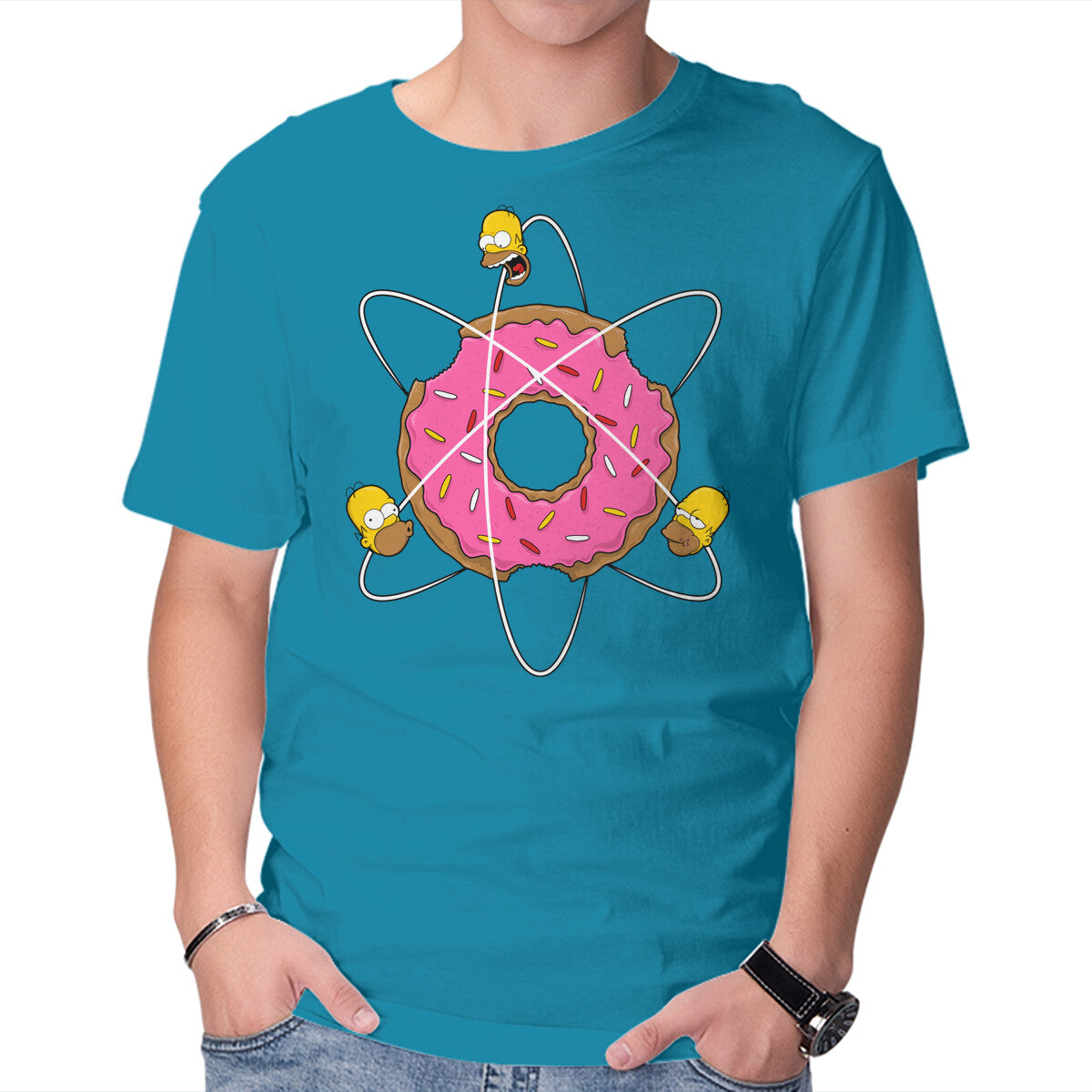 Homer's Science – Funny Graphic T-Shirt in turquoise, product display
