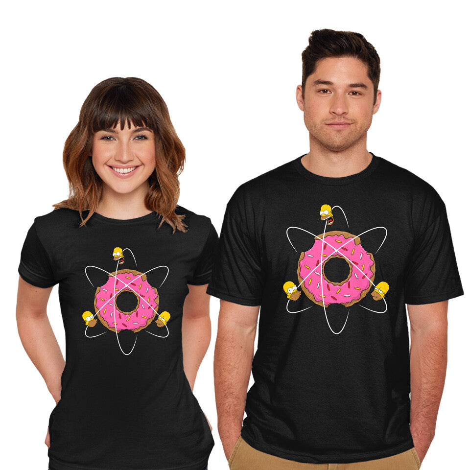 Model wearing black Homer's Science – Funny Graphic T-Shirt