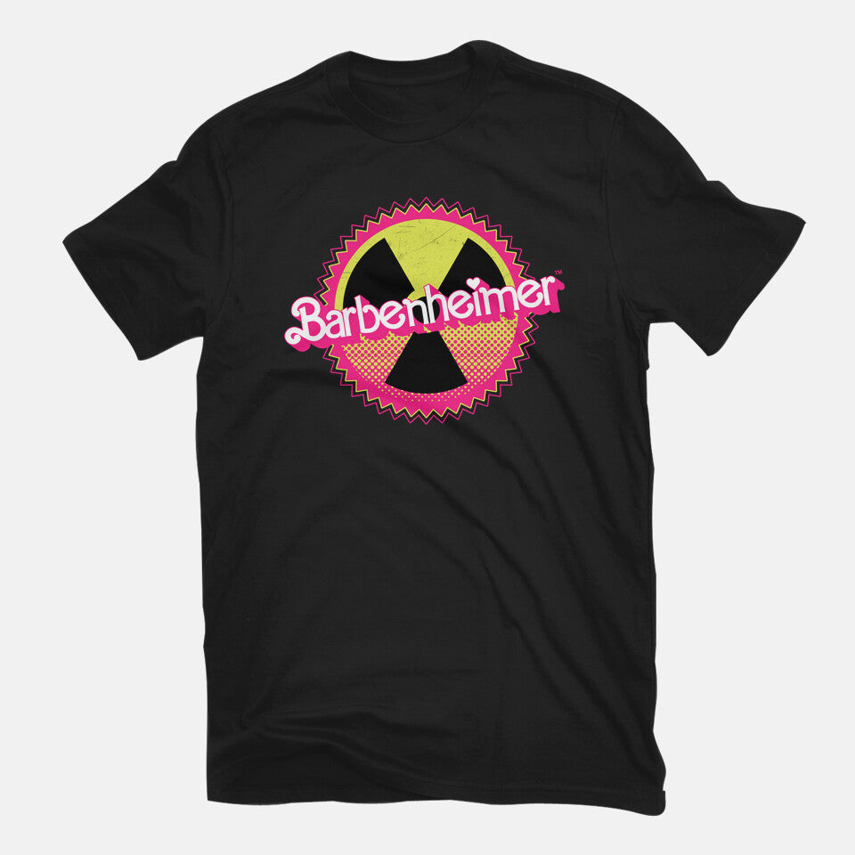 Barbenheimer Reactor – Movie Graphic T-Shirt in black, flat-lay product view