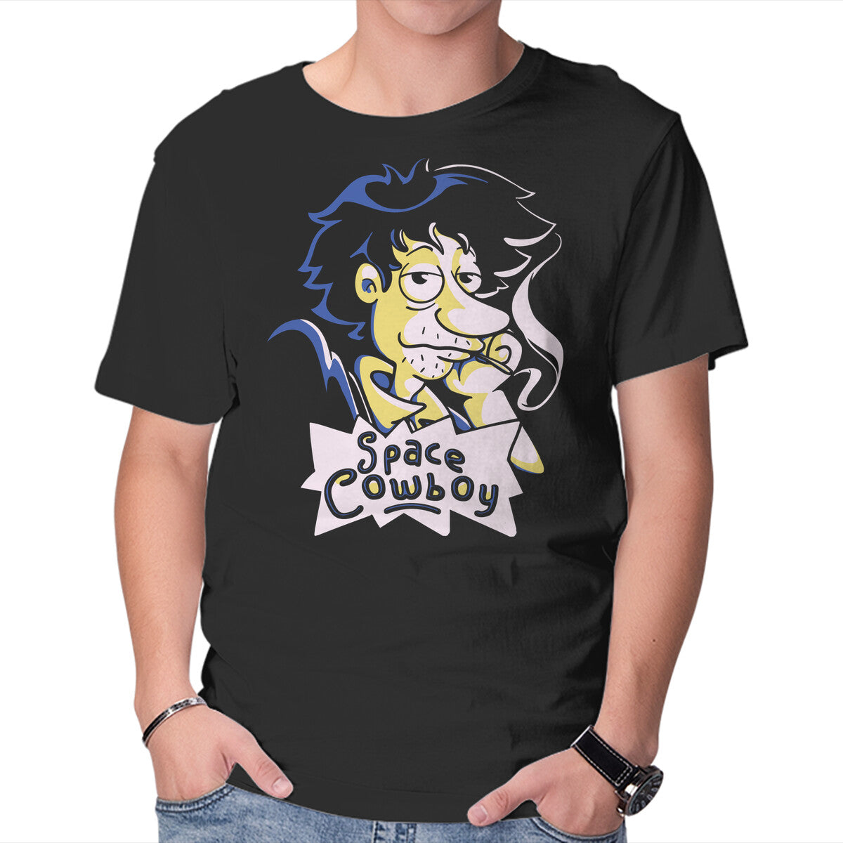 Stu Spiegel – Anime Graphic T-Shirt in black, product display