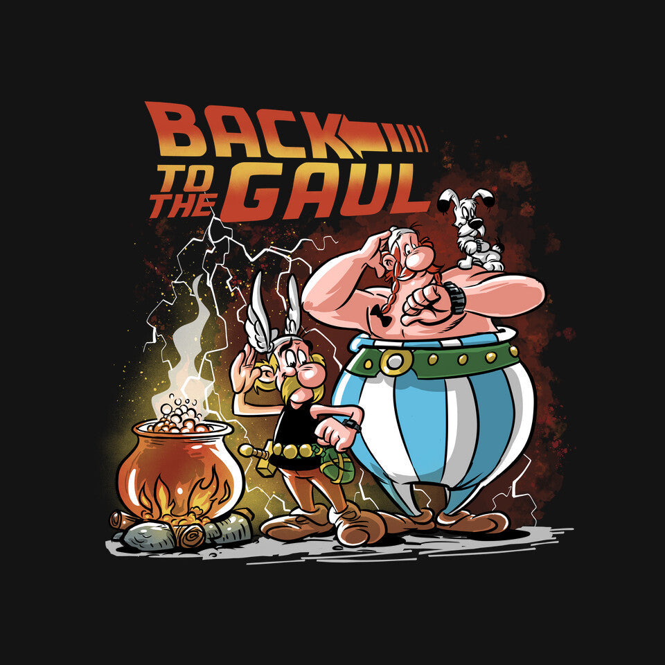Back To The Gaul – Fantasy Graphic T-Shirt design artwork for black graphic T-shirt