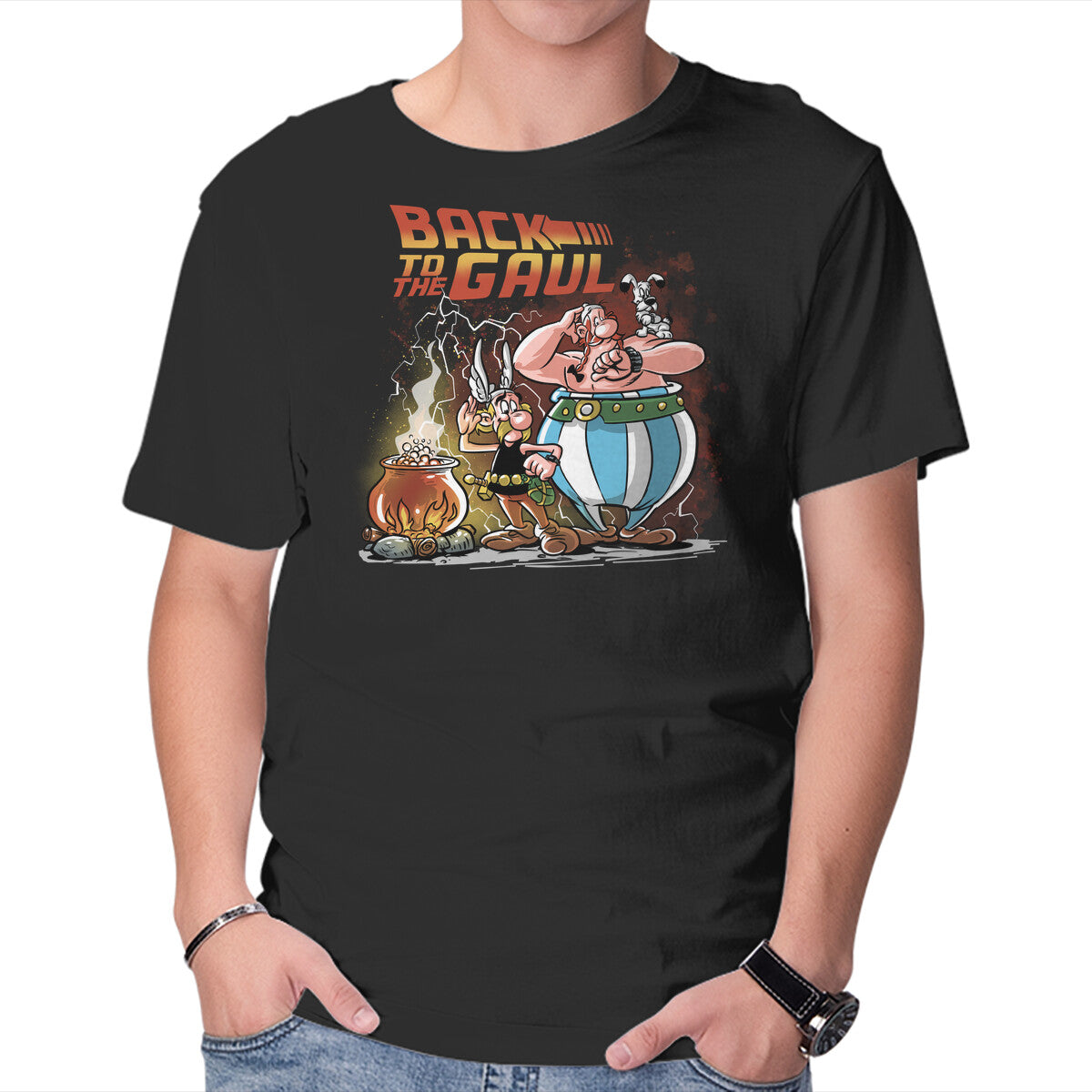 Back To The Gaul – Fantasy Graphic T-Shirt in black, product display
