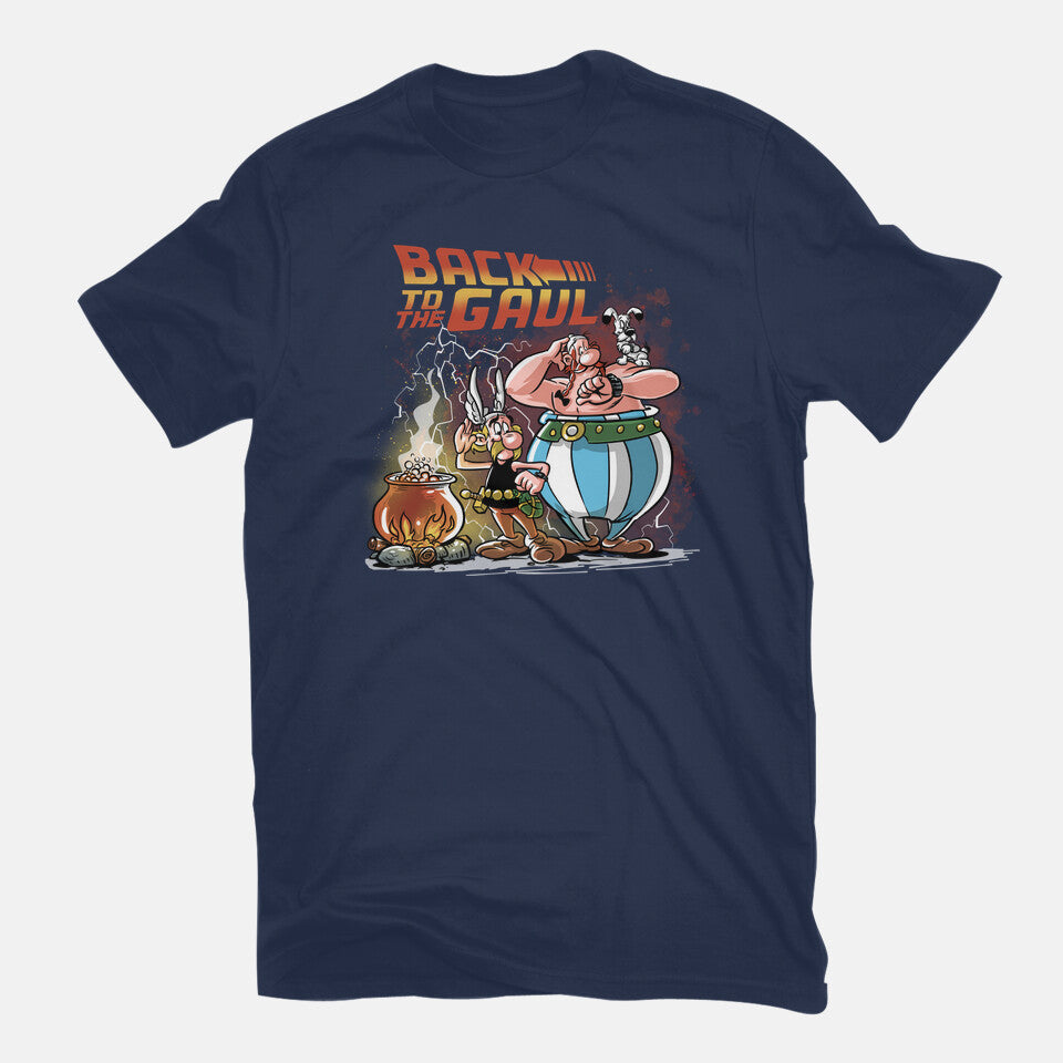 Back To The Gaul – Fantasy Graphic T-Shirt in navy, flat-lay product view