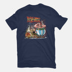 Back To The Gaul – Fantasy Graphic T-Shirt in navy, flat-lay product view